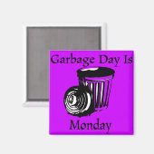 Vuilnisdag Maandag Herinneringsmagneet Magneet (Voorkant / Achterkant)