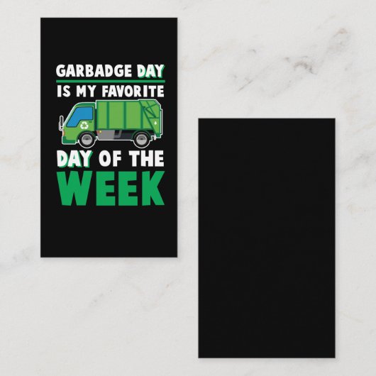 vuilnisdag vuilnis vuilnis vuilnisbelt visitekaartje (Voorkant / Achterkant)