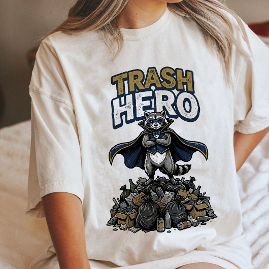 Vuilnisheld Wasbeer Superheld Grappig Dierendesign Tri-Blend Shirt