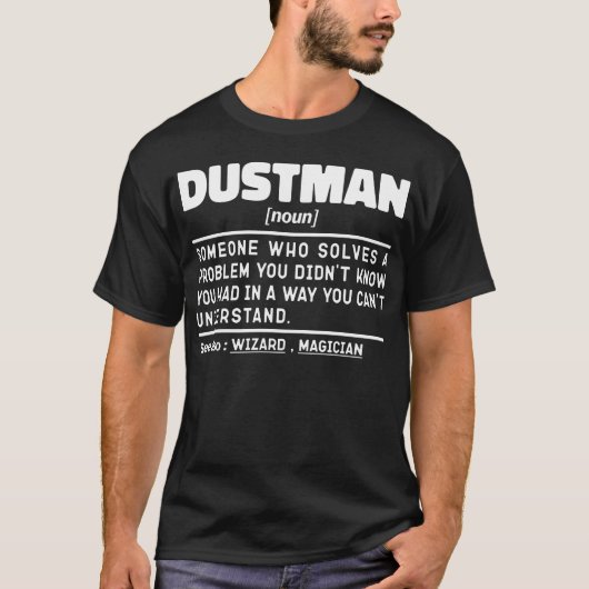 Vuilnisman Noun Definition Worker Cool Design T-shirt (Voorkant)