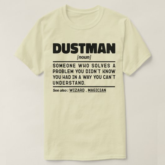 Vuilnisman Noun Definition Worker Cool Design T-shirt (Design voorkant)