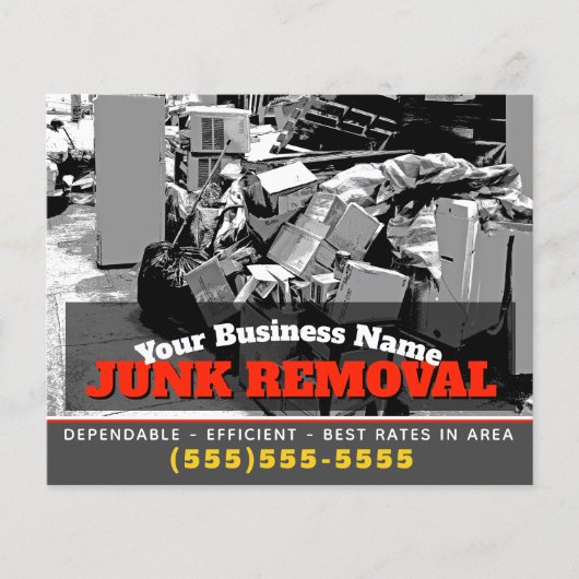 Vuilnisophaling Afvalverwijdering 4x5 Custom Marke Flyer (Voorkant)