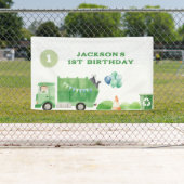 Vuilniswagen 1e Verjaardag Party Banner (Insitu)
