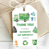 Vuilniswagen 1e Verjaardag Party Gift Labels Cadeaulabel
