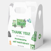 Vuilniswagen 1e verjaardagsfeest bedankdoosjes (Geopend)