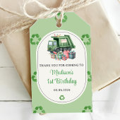 Vuilniswagen 1e verjaardagsfeest cadeaulabel