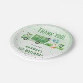 Vuilniswagen 1e verjaardagsfeest papieren bordje (Gekanteld)