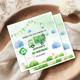 Vuilniswagen 1e verjaardagsfeest servet