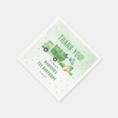 Vuilniswagen 1e verjaardagsfeest servet (Hoek)