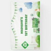 Vuilniswagen 1e verjaardagsfeest spandoek (Verticaal)