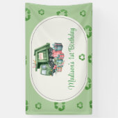 Vuilniswagen 1e verjaardagsfeest spandoek (Verticaal)