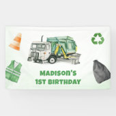 Vuilniswagen 1e verjaardagsfeest spandoek (Horizontaal)