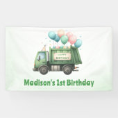 Vuilniswagen 1e verjaardagsfeest spandoek (Horizontaal)