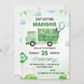 Vuilniswagen 3e verjaardagsfeest kaart (Voorkant)