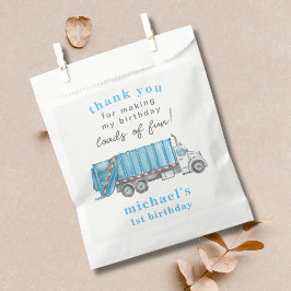 Vuilniswagen Blauw 1e Verjaardag Bedankt Bedankzakje
