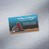 vuilniswagen | Bouwblauwe Prints Magnetisch Visitekaartje (Voorbeeld)