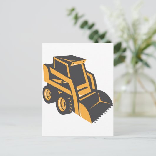 vuilniswagen briefkaart (Staand voorkant)