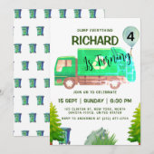 Vuilniswagen Feest Klaar om te Rollen Kinderverjaa Kaart (Voorkant / Achterkant)