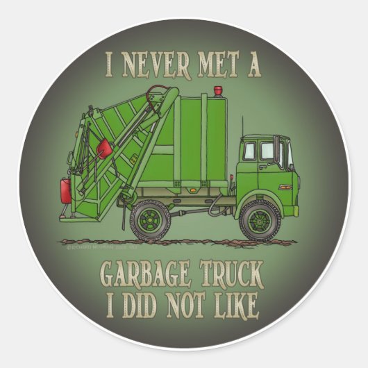 Vuilniswagen Groene Operator Quote Kinder Sticker (Voorkant)