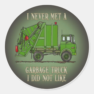 Vuilniswagen Groene Operator Quote Kinder Sticker