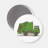 Vuilniswagen Groene ronde magneet (Voorkant / Achterkant)