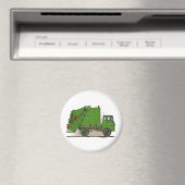 Vuilniswagen Groene ronde magneet (Insitu (Vaatwasser))