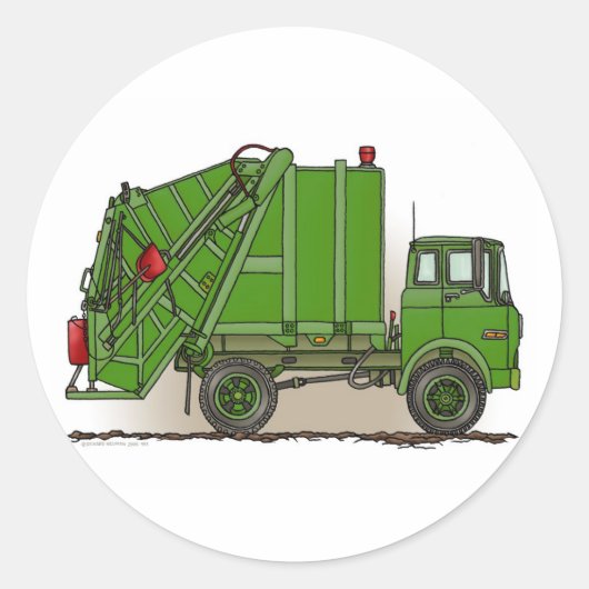 Vuilniswagen Groene Sticker (Voorkant)