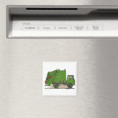 Vuilniswagen Groene vierkante magneet (Insitu (Vaatwasser))
