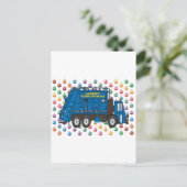 Vuilniswagen Kerst Feestdagenkaart (Staand voorkant)