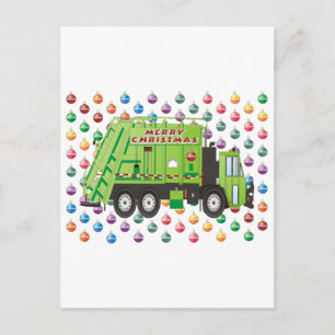 Vuilniswagen Kerst Feestdagenkaart