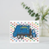 Vuilniswagen Kerst Feestdagenkaart (Staand voorkant)