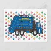 Vuilniswagen Kerst Feestdagenkaart (Voorkant)