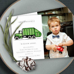 Vuilniswagen Kinder elke zondag foto Uitnodiging