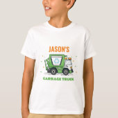 Vuilniswagen Kinder Tshirts Verjaardagsfeest (Voorkant)