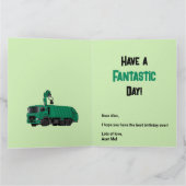 Vuilniswagen Kinderverjaardag Kaart (Binnen)