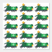 Vuilniswagen recyclen Terug naar School Boys Behang (Voorkant)