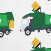 Vuilniswagen recyclen Terug naar School Boys Behang (Zoom)