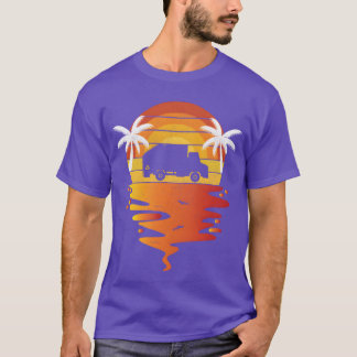 Vuilniswagen shirt retro zonsondergang 70s Vuilnis