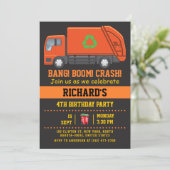 Vuilniswagen Thema Kinder Leuk Verjaardagsfeest Kaart (Staand voorkant)