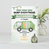 Vuilniswagen Trash Recycling Verjaardag Kaart (Staand voorkant)