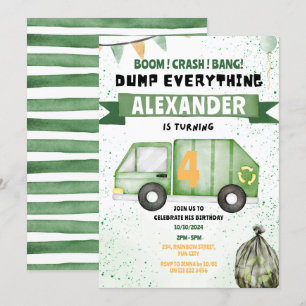Vuilniswagen Trash Recycling Verjaardag Kaart
