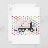 Vuilniswagen Valentijnse  Feestdagenkaart (Voorkant / Achterkant)