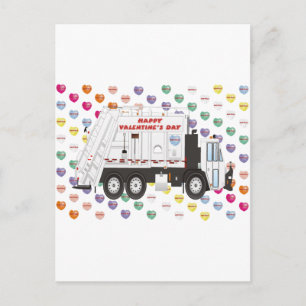Vuilniswagen Valentijnse  Feestdagenkaart