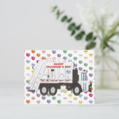 Vuilniswagen Valentijnse  Feestdagenkaart (Staand voorkant)