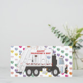 Vuilniswagen Valentijnse Feestdagenkaart (Staand voorkant)