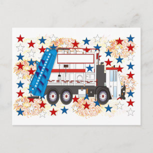 Vuilniswagen van 4 juli briefkaart