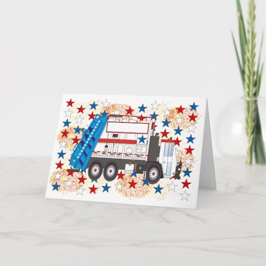 Vuilniswagen van 4 juli kaart (Voorkant)