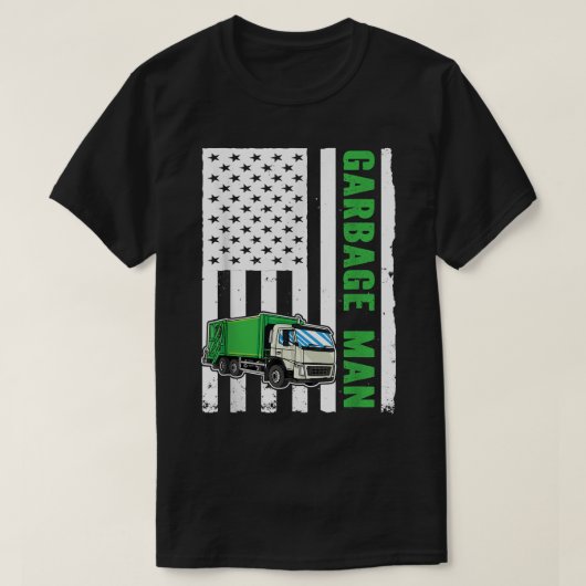 Vuilniswagen van de Amerikaanse vlag T-shirt (Design voorkant)