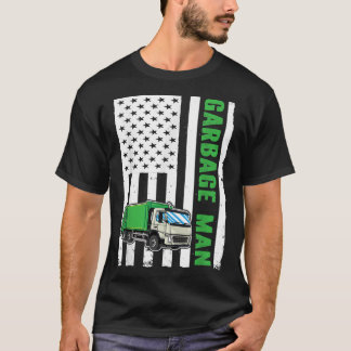 Vuilniswagen van de Amerikaanse vlag T-shirt