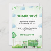 Vuilniswagen verjaardag bedankkaart kaart (Voorkant)